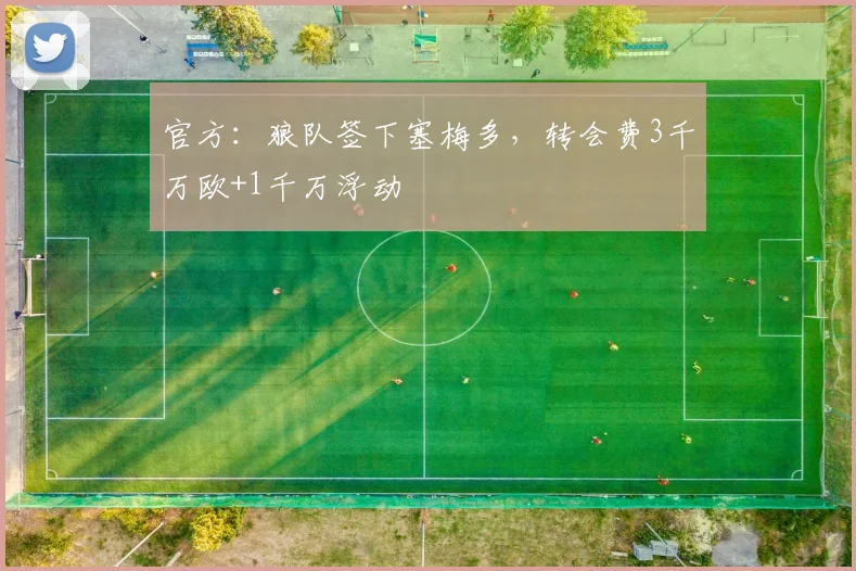 官方：狼队签下塞梅多，转会费3千万欧+1千万浮动